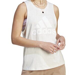 Adidas Women's Cotton Essentials Big-Logo Tank Top - Off White/white-Size XS